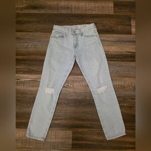 Women's Light Blue Distressed Jeans